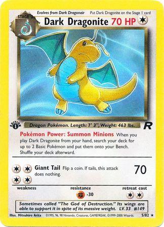 Team Rocket Dark Dragonite [1st-Edition-Error] Pokémon card