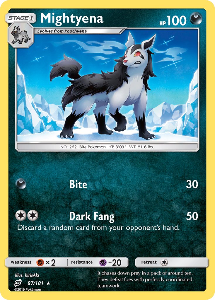 Team Up Mightyena Pokémon card