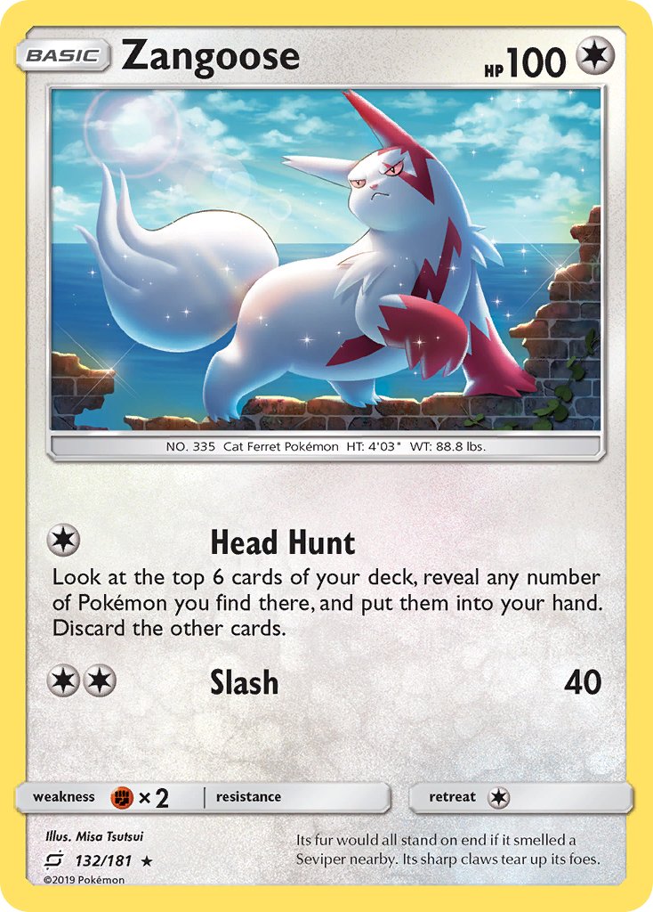 Team Up Zangoose Pokémon card