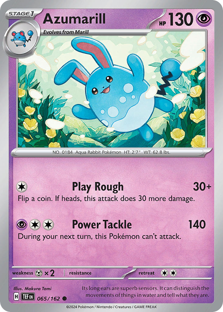 Temporal Forces Azumarill Pokémon card