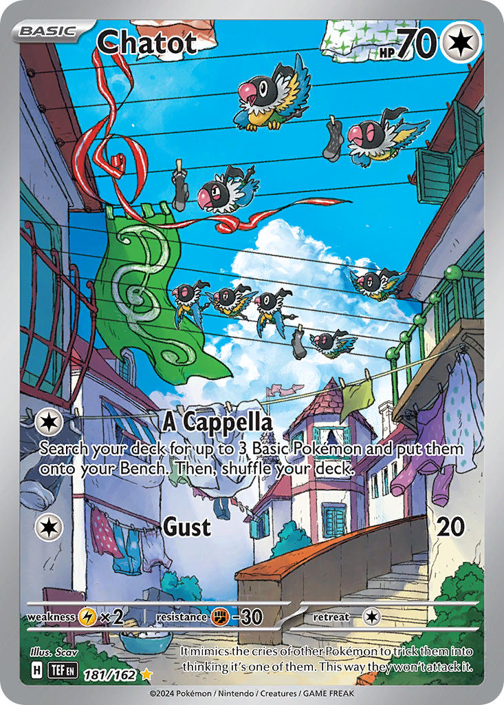 Temporal Forces Chatot Pokémon card