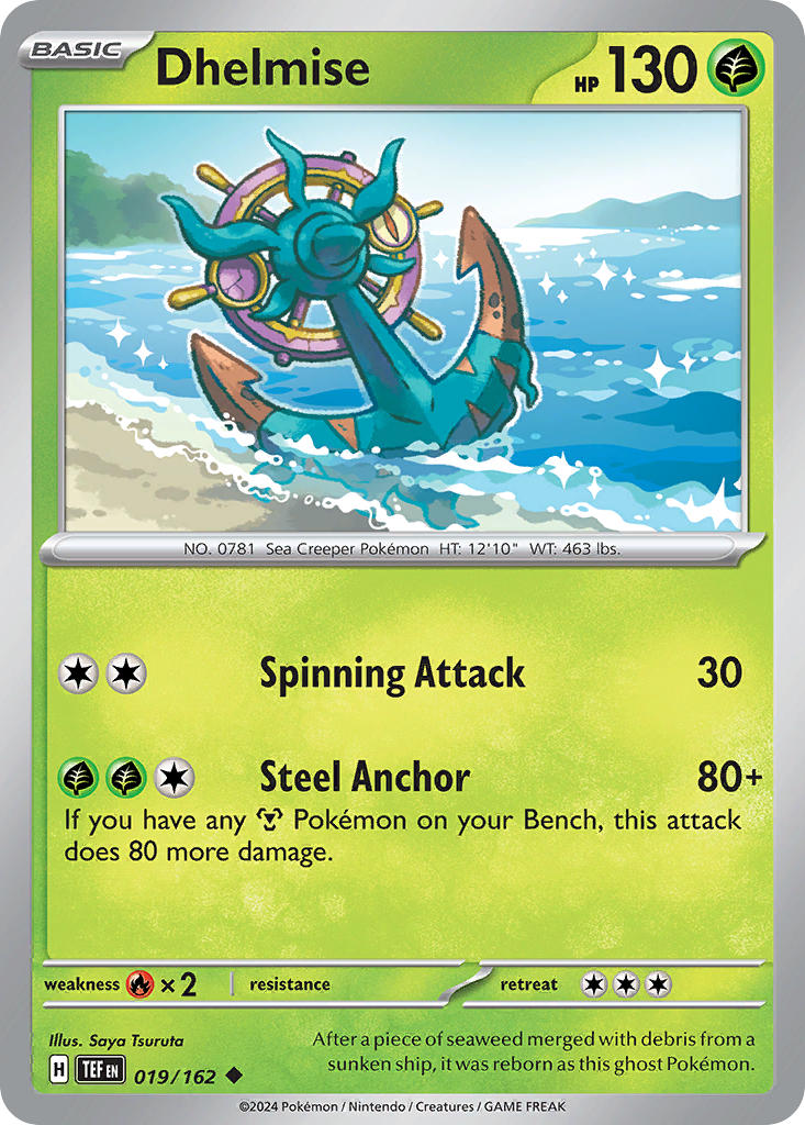 Temporal Forces Dhelmise Pokémon card