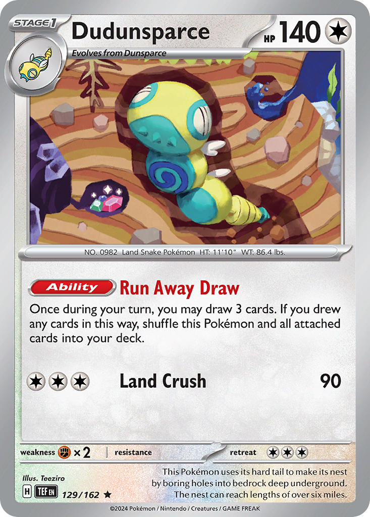 Temporal Forces Dudunsparce Pokémon card