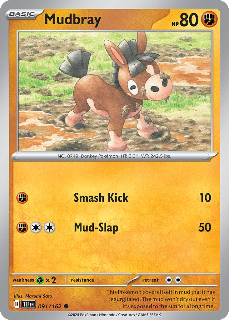 Temporal Forces Mudbray Pokémon card