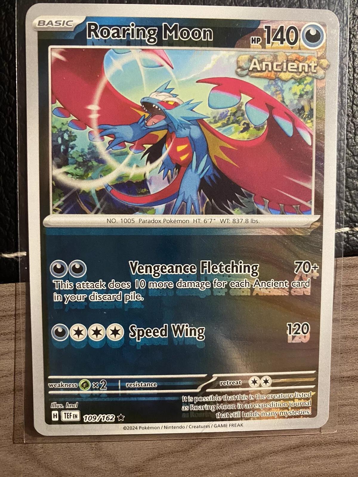 Temporal Forces Roaring Moon [Misprint] Pokémon card