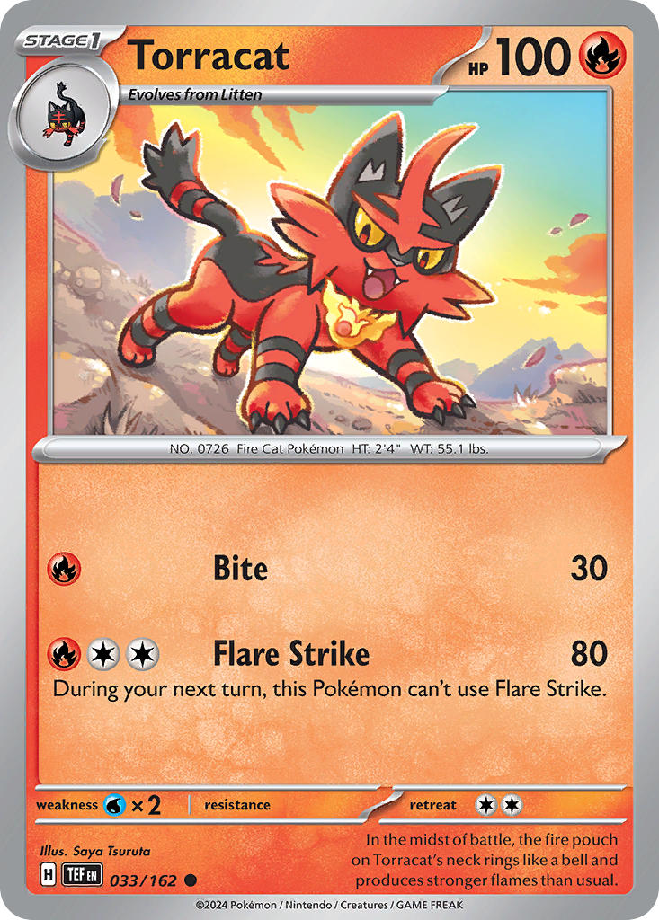 Temporal Forces Torracat Pokémon card