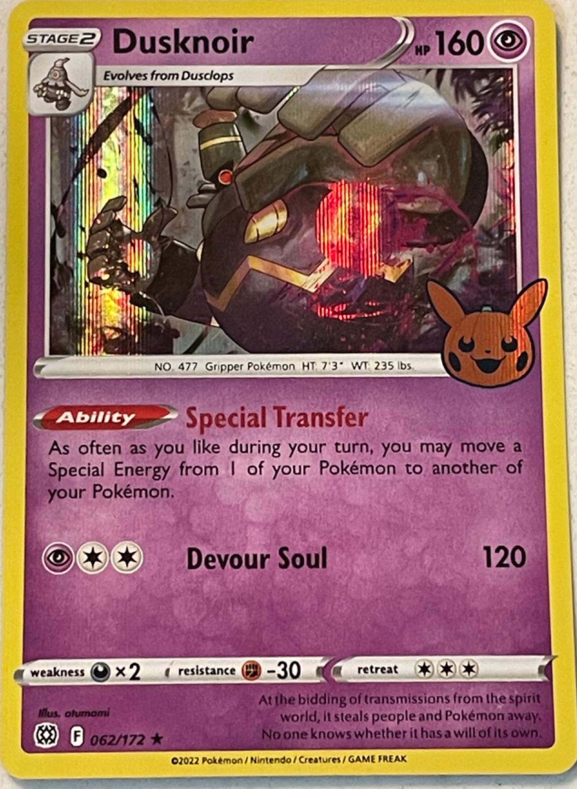 Trick or Trade 2022 Dusknoir [Holo] Pokémon card