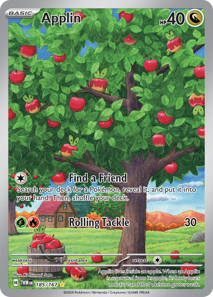Twilight Masquerade Applin Pokémon card