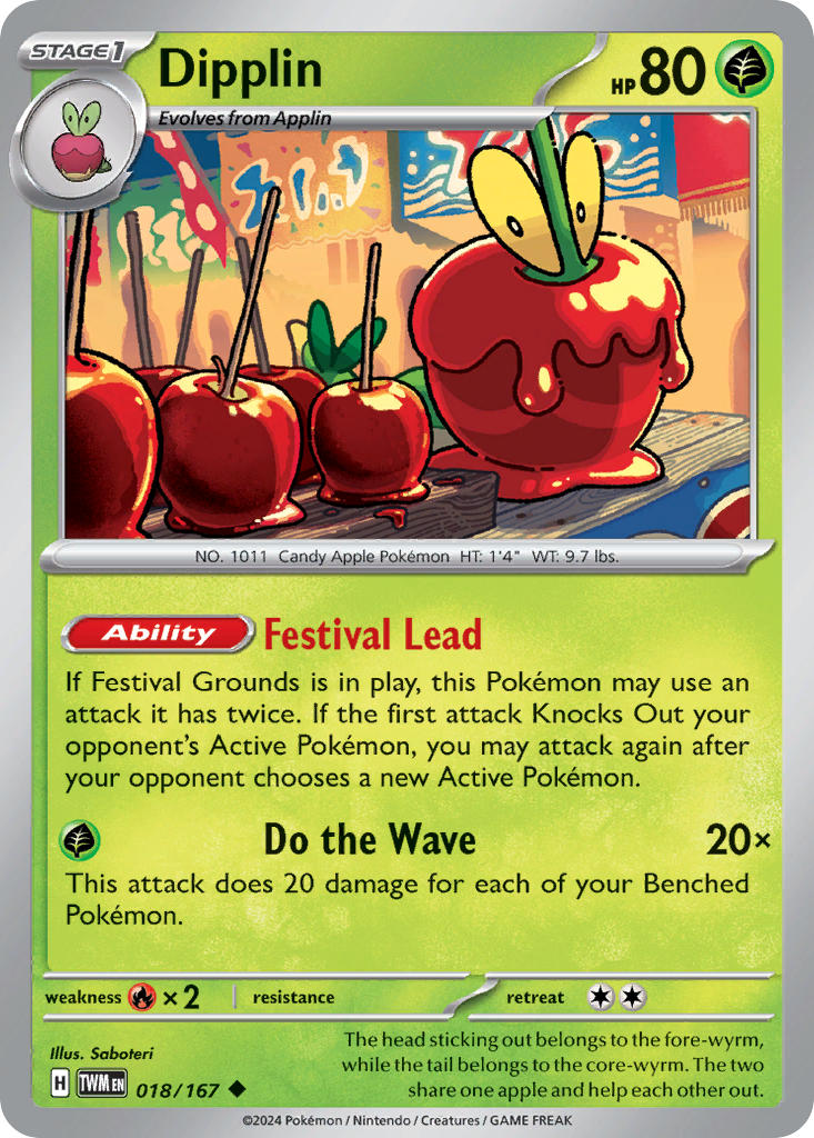 Twilight Masquerade Dipplin Pokémon card