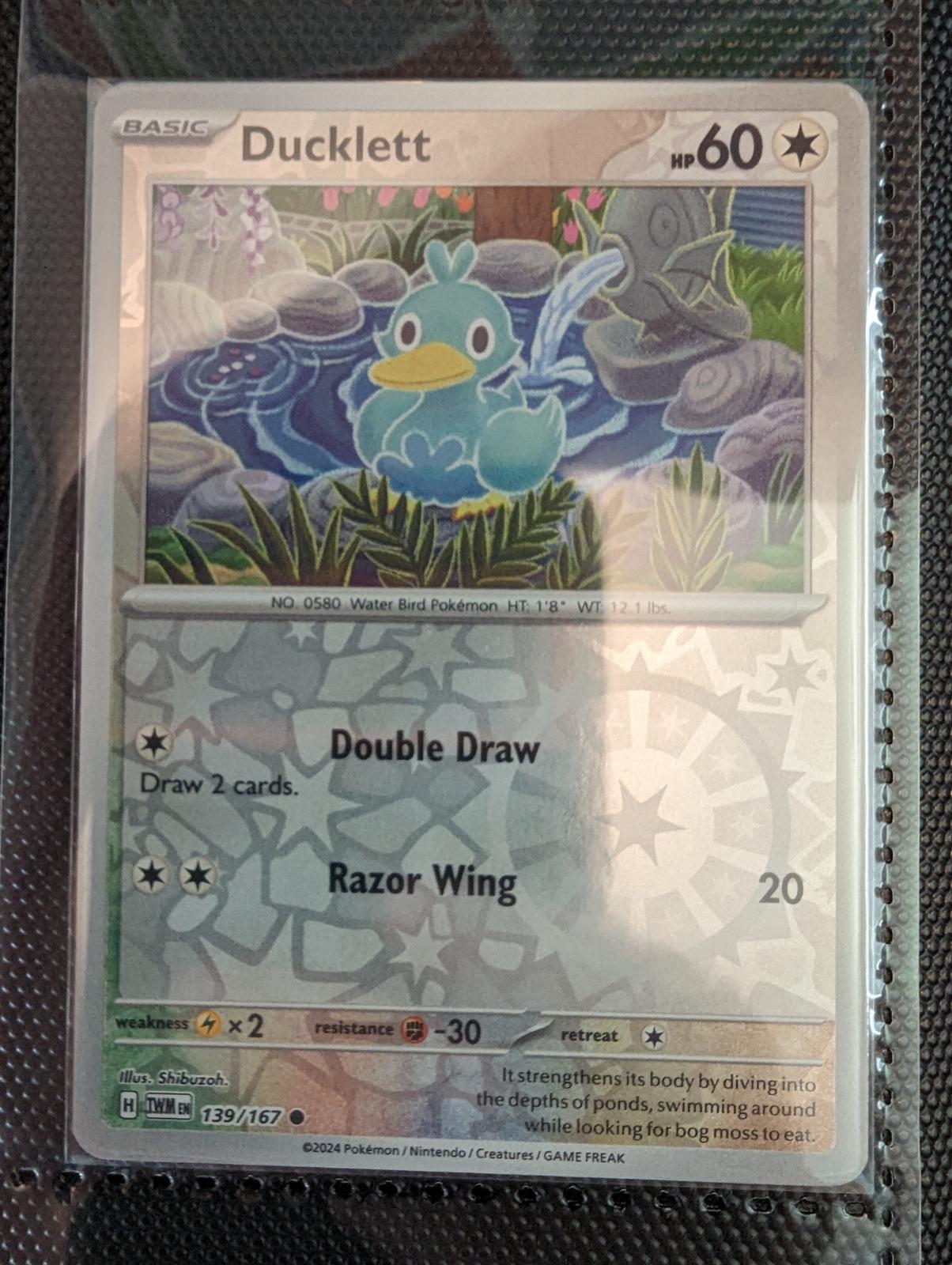 Twilight Masquerade Ducklett [Reverse Holo] Pokémon card