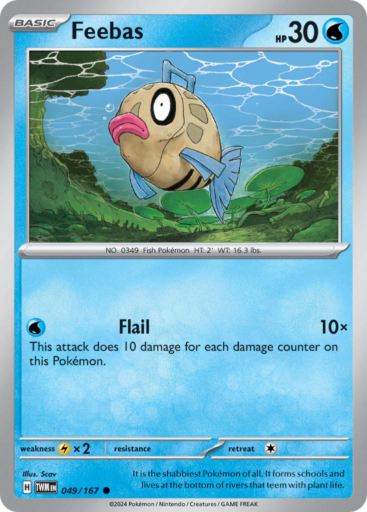 Twilight Masquerade Feebas Pokémon card