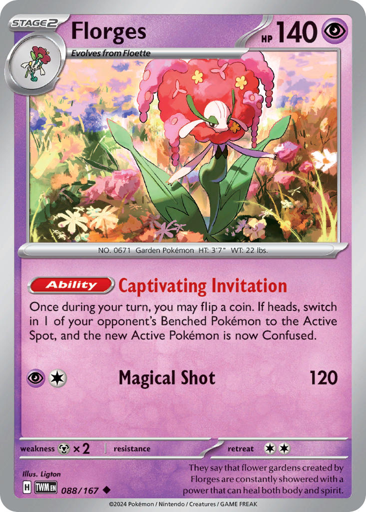 Twilight Masquerade Florges Pokémon card