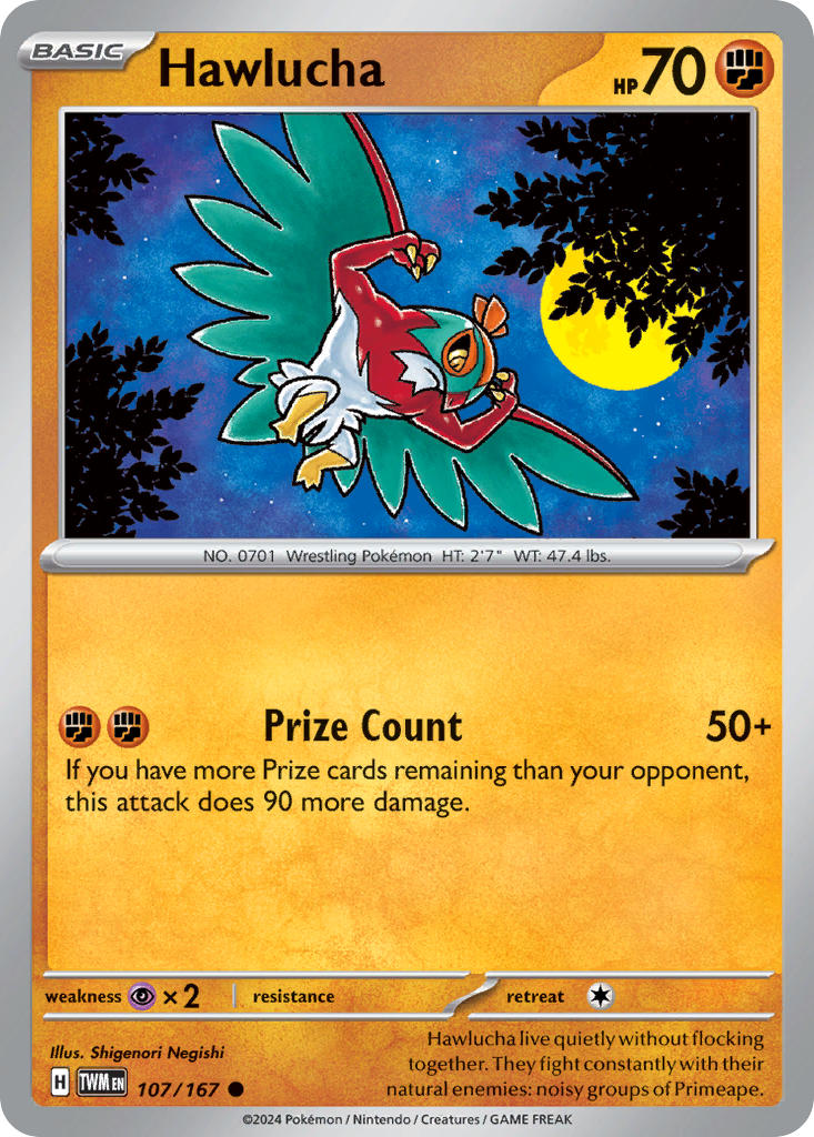 Twilight Masquerade Hawlucha Pokémon card