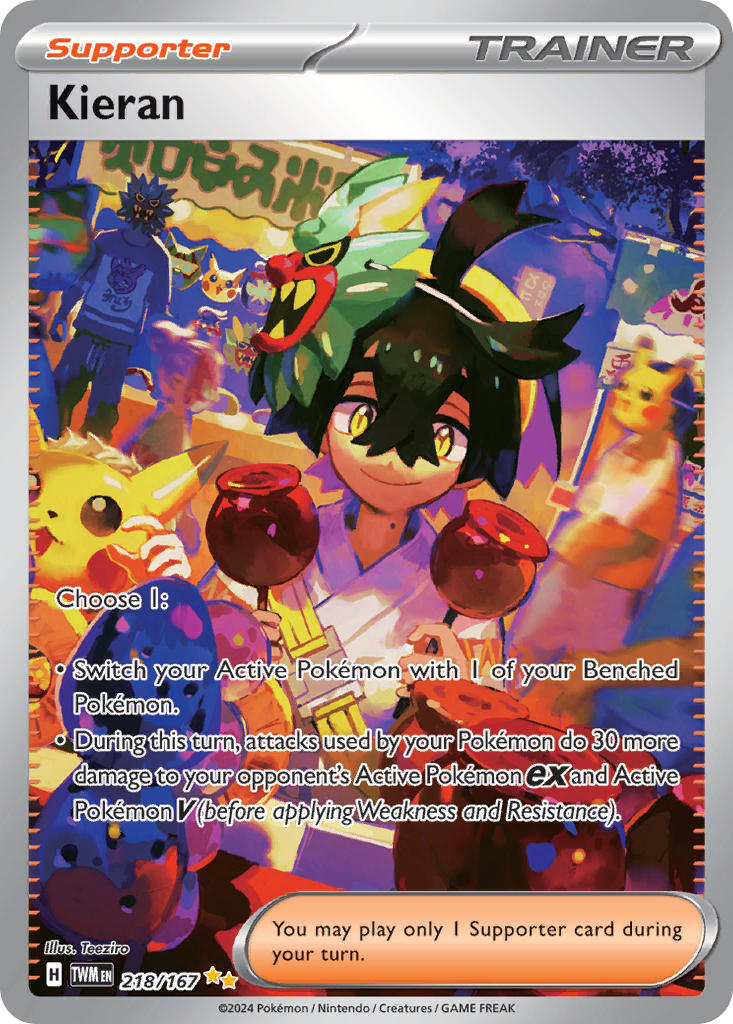 Twilight Masquerade Kieran Pokémon card