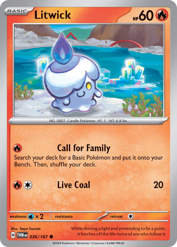 Twilight Masquerade Litwick Pokémon card