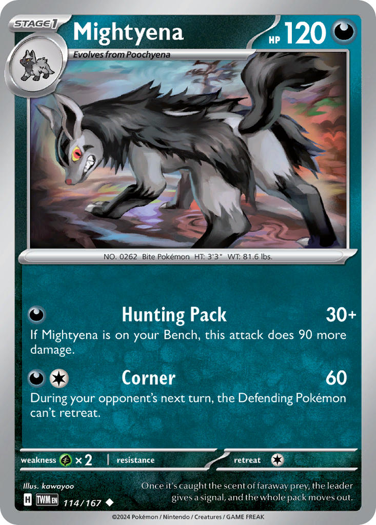 Twilight Masquerade Mightyena Pokémon card