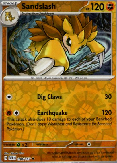 Twilight Masquerade Sandslash [Reverse Holo] Pokémon card