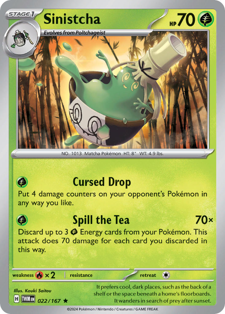 Twilight Masquerade Sinistcha Pokémon card