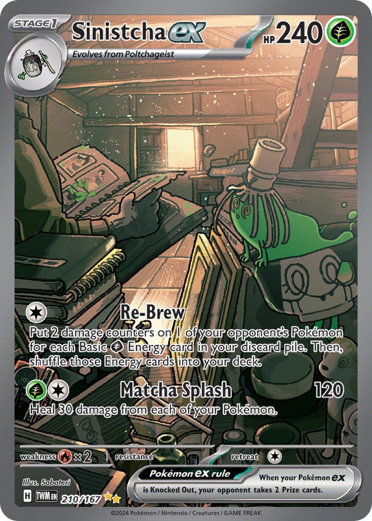 Twilight Masquerade Sinistcha ex Pokémon card