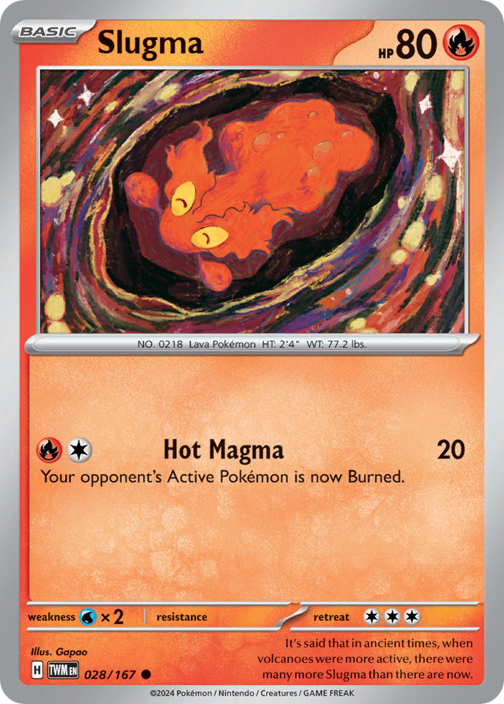 Twilight Masquerade Slugma Pokémon card