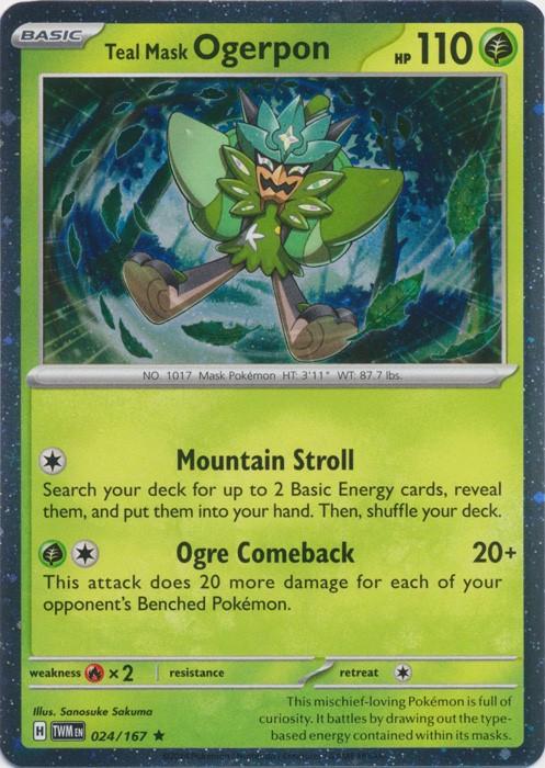 Twilight Masquerade Teal Mask Ogerpon [Cosmos-Holo] Pokémon card