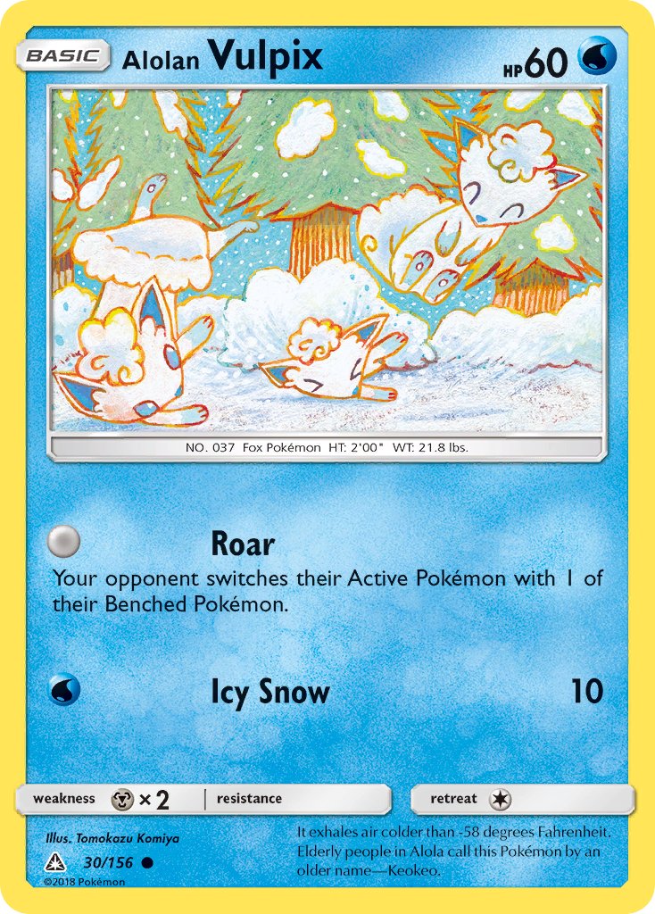 Ultra Prism Alolan Vulpix Pokémon card