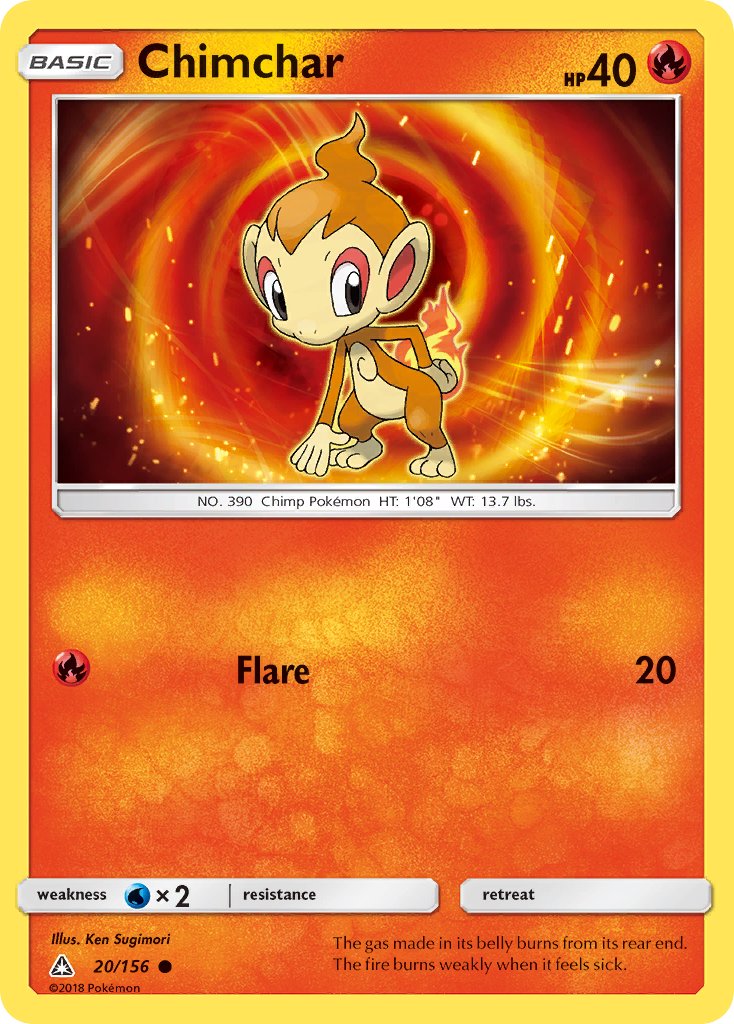 Ultra Prism Chimchar Pokémon card