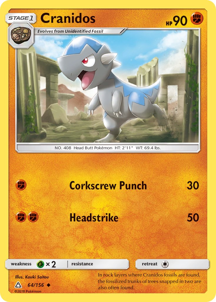 Ultra Prism Cranidos Pokémon card