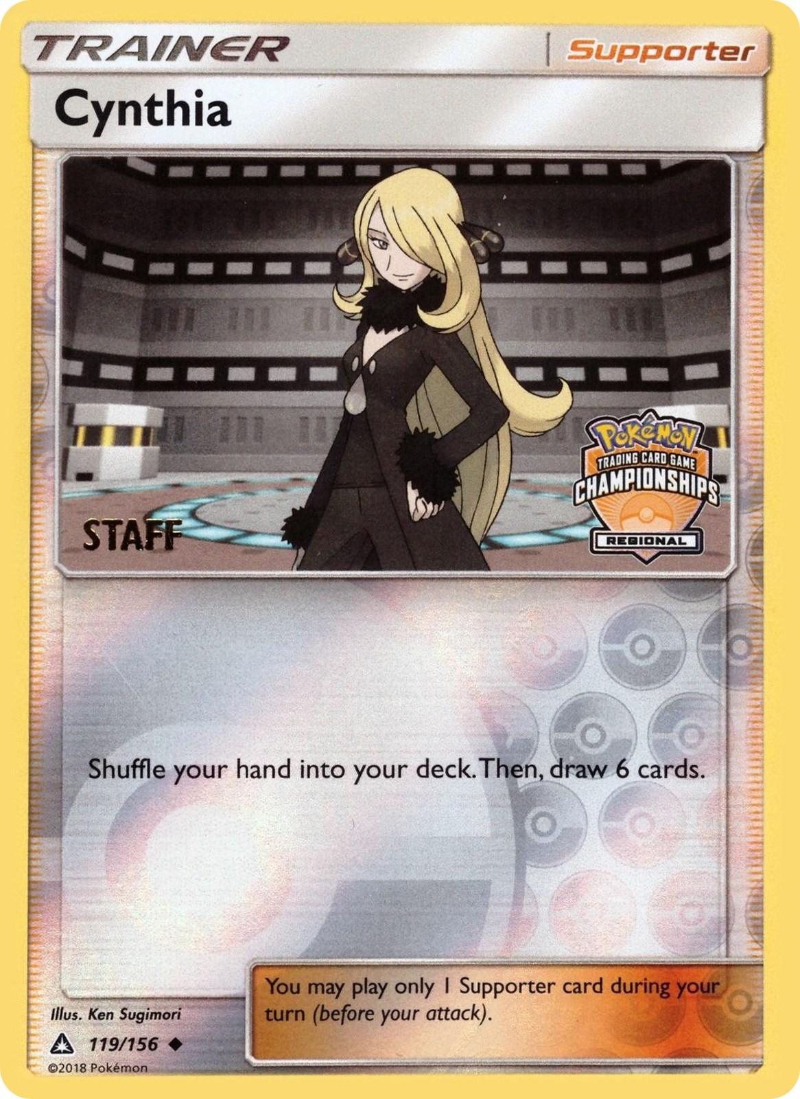 Ultra Prism Cynthia [Regional-Championship-Staff] Pokémon card