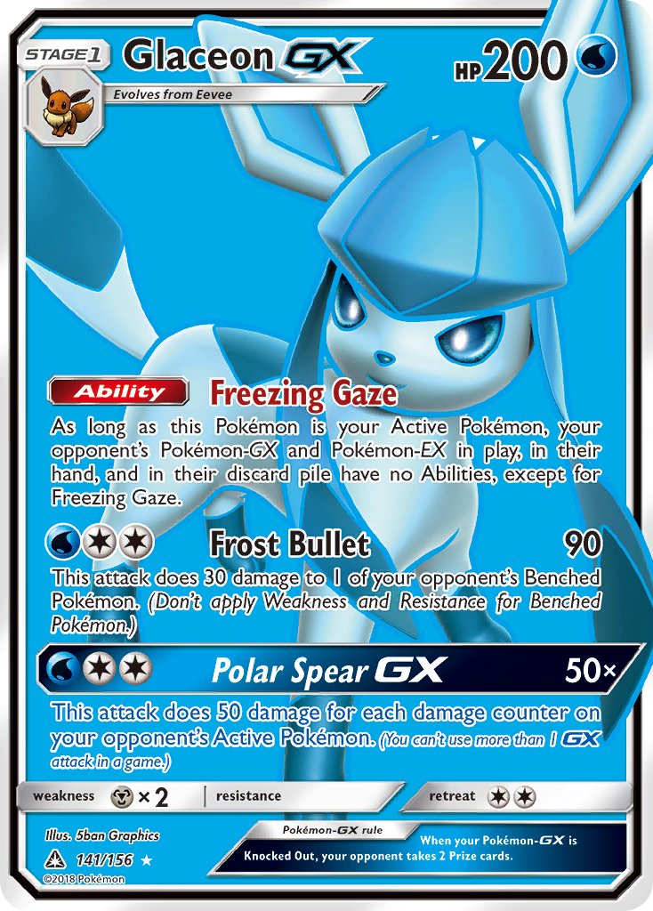 Ultra Prism Glaceon GX Pokémon card