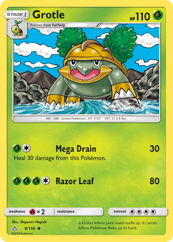 Ultra Prism Grotle Pokémon card