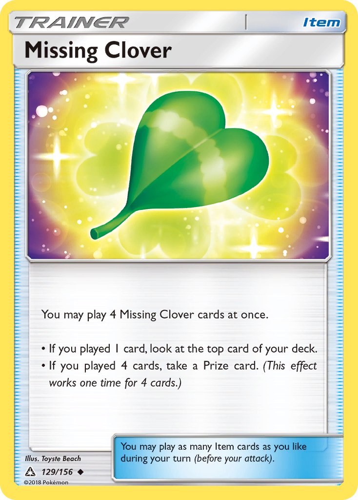 Ultra Prism Missing Clover Pokémon card