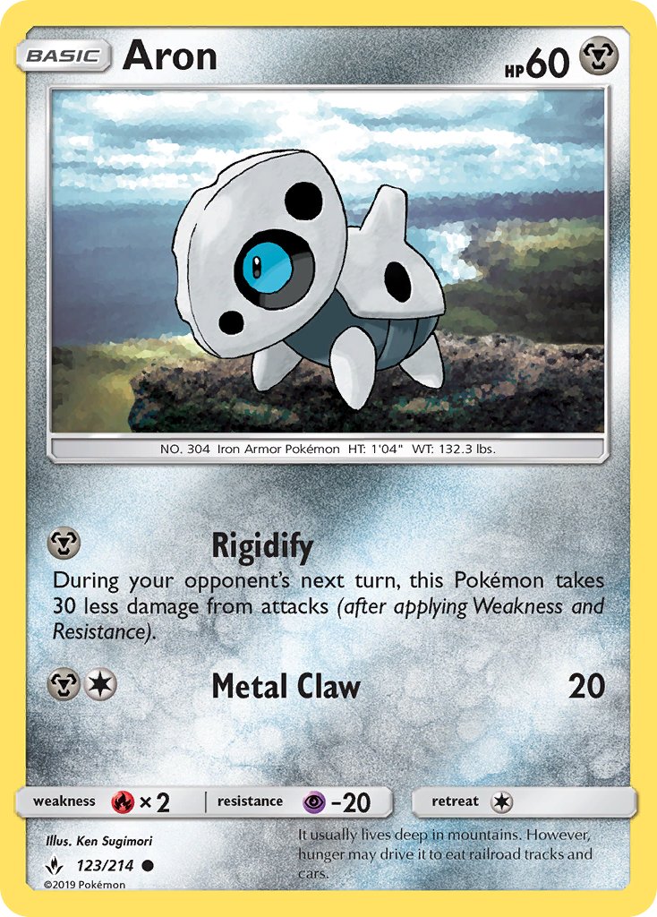Unbroken Bonds Aron Pokémon card