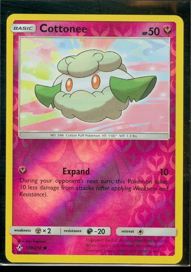 Unbroken Bonds Cottonee [Reverse Holo] Pokémon card