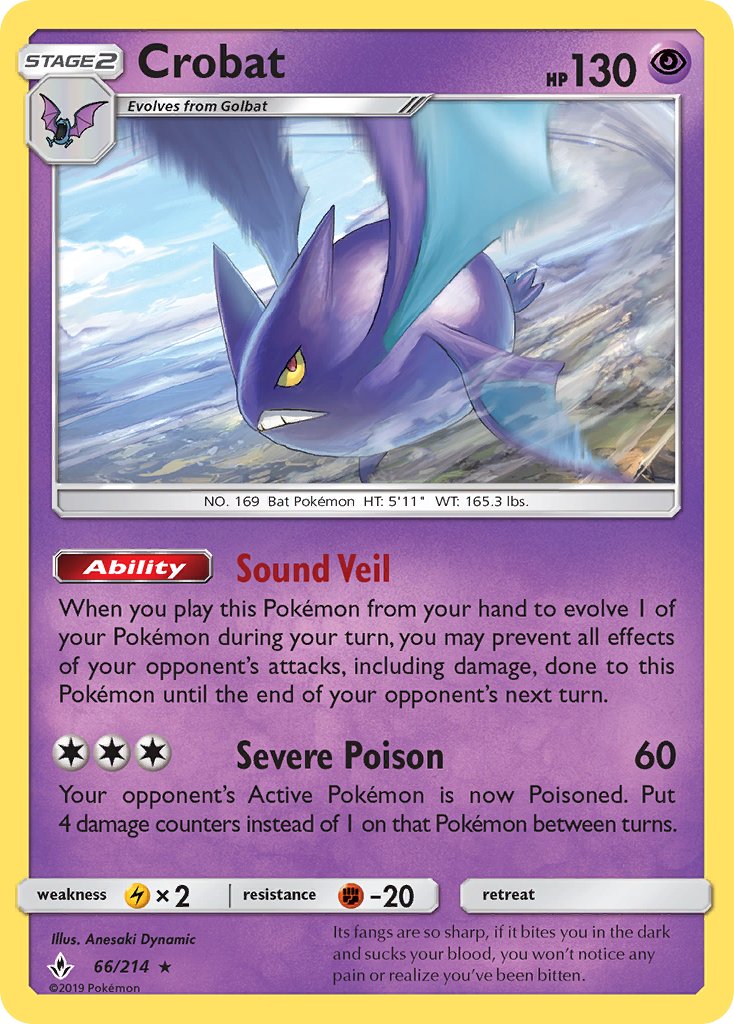 Unbroken Bonds Crobat Pokémon card