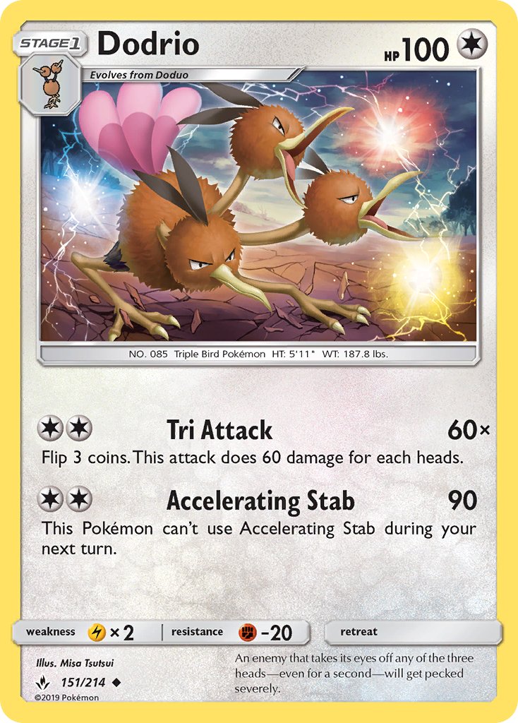 Unbroken Bonds Dodrio Pokémon card