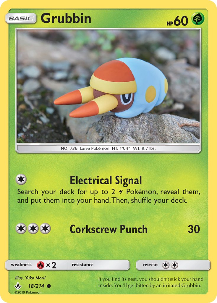 Unbroken Bonds Grubbin Pokémon card