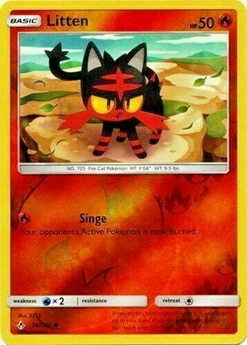 Unbroken Bonds Litten [Reverse Holo] Pokémon card