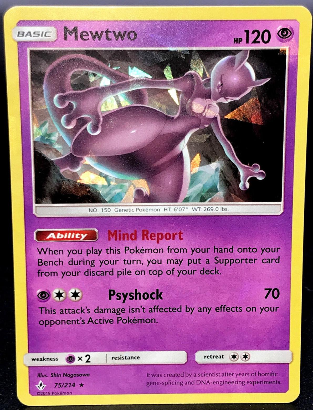 Unbroken Bonds Mewtwo [Cracked-Ice] Pokémon card