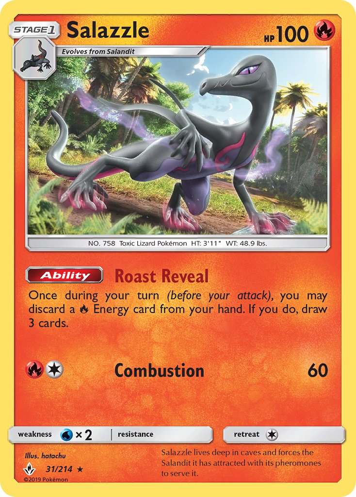 Unbroken Bonds Salazzle Pokémon card