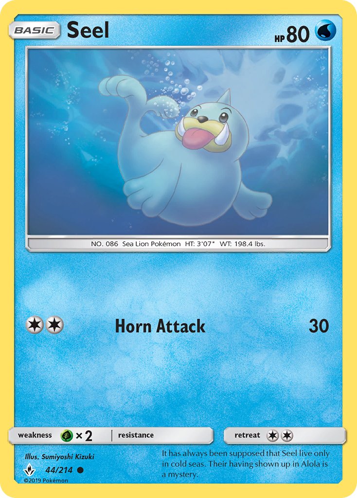 Unbroken Bonds Seel Pokémon card