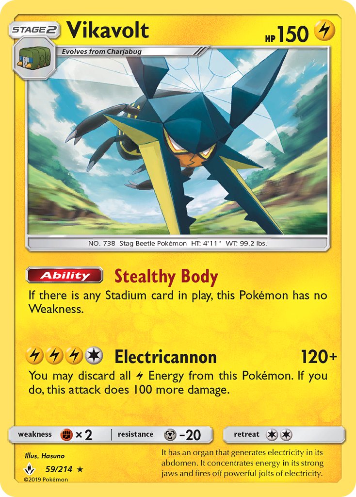 Unbroken Bonds Vikavolt Pokémon card