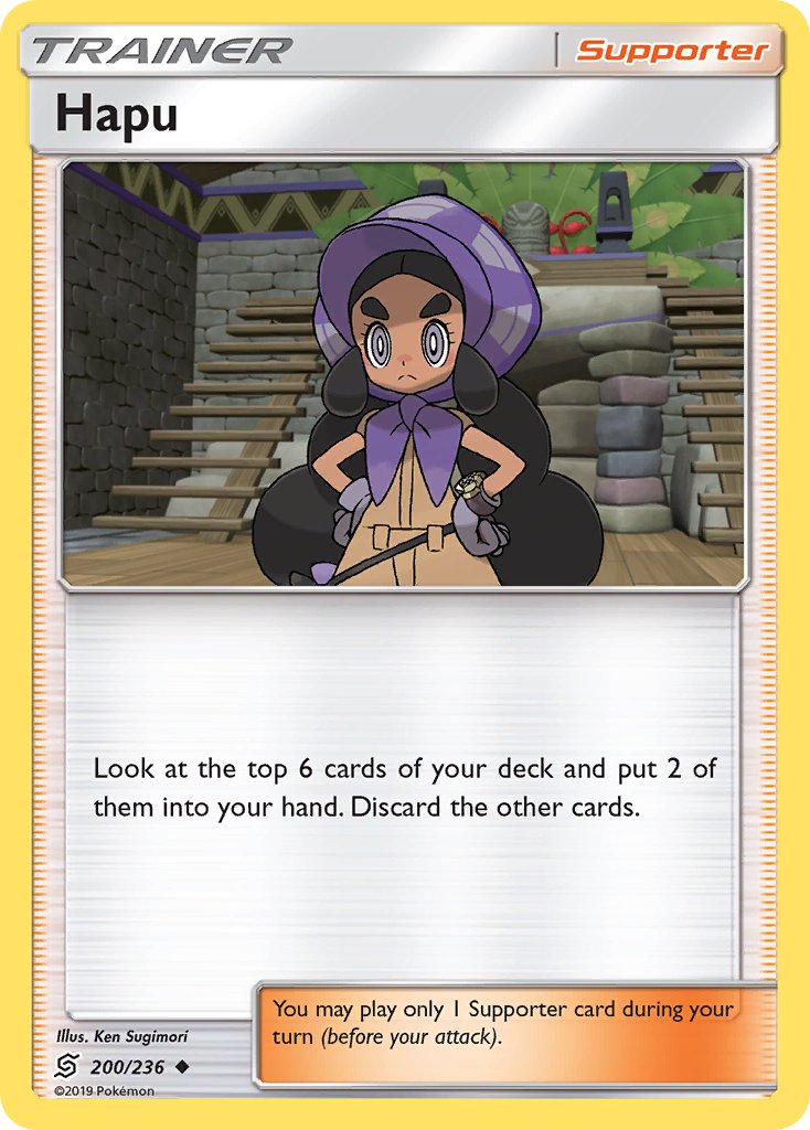 Unified Minds Hapu Pokémon card