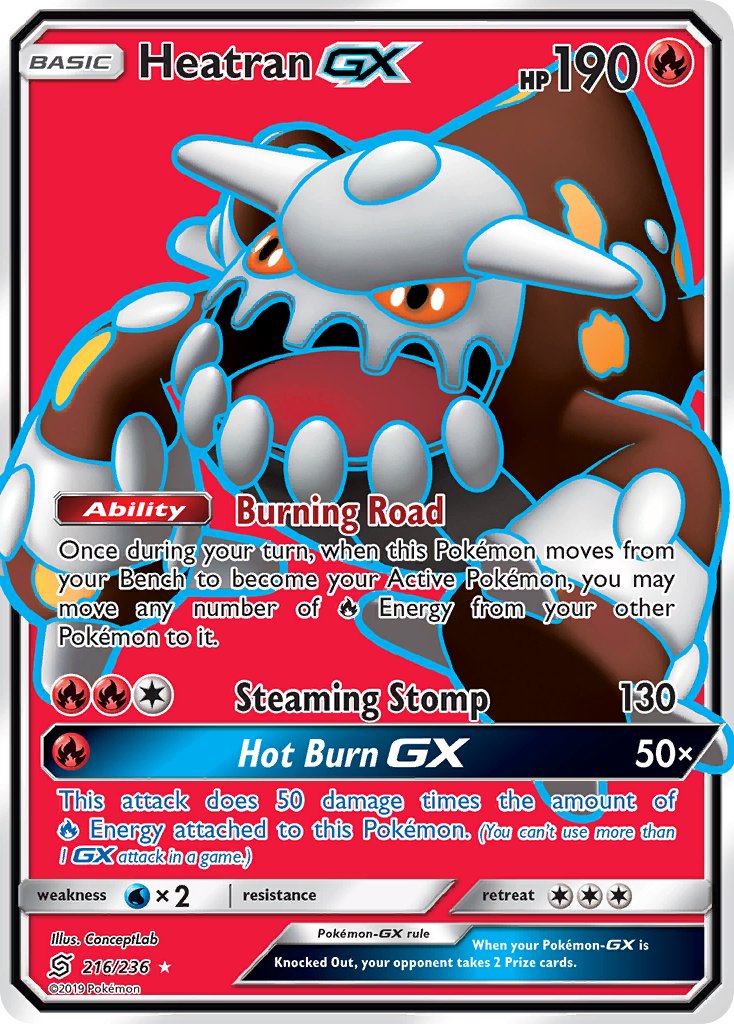 Unified Minds Heatran GX Pokémon card