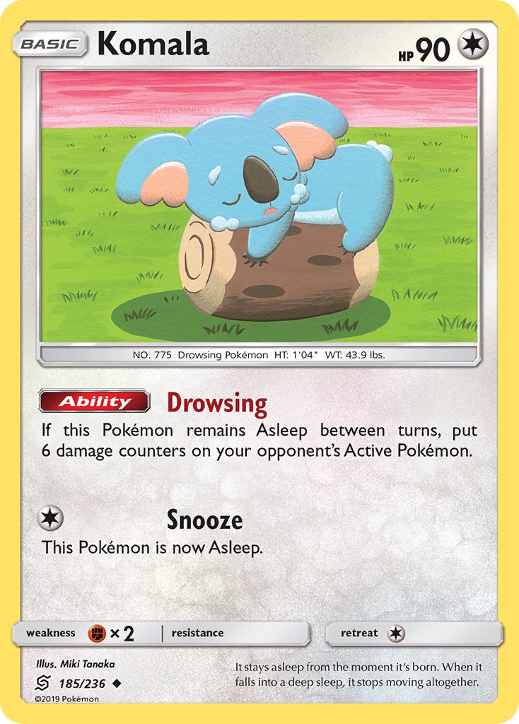 Unified Minds Komala Pokémon card