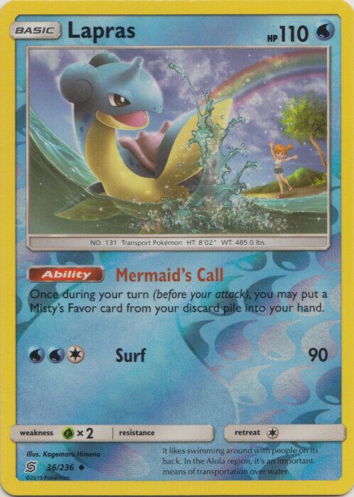 Unified Minds Lapras [Reverse Holo] Pokémon card