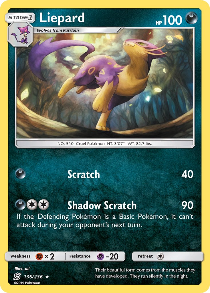 Unified Minds Liepard Pokémon card