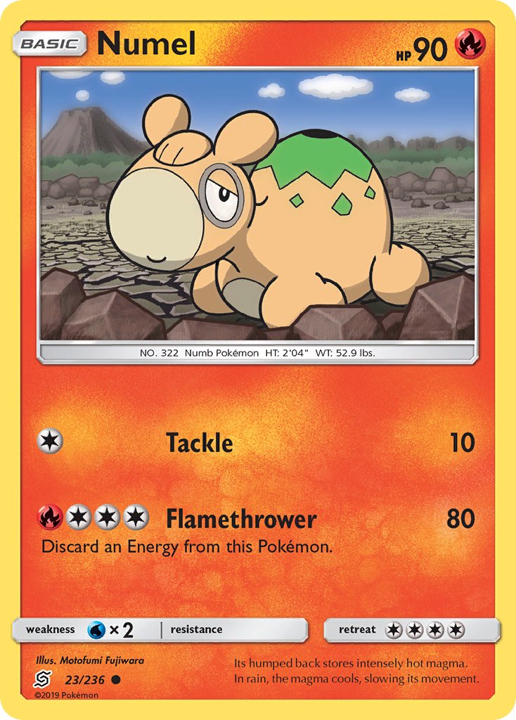 Unified Minds Numel Pokémon card