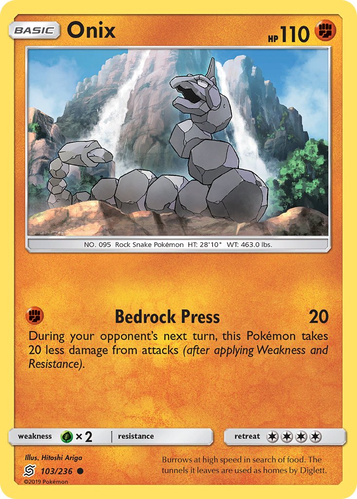 Unified Minds Onix Pokémon card