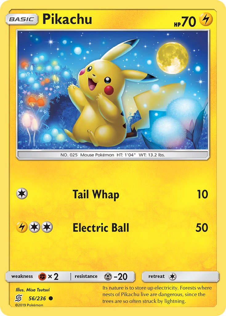 Unified Minds Pikachu Pokémon card